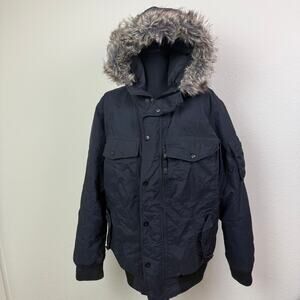 The North Face Men's Size M Gotham Goose Down Insulated Black Parka Coat